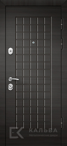 Фото «Стальная дверь венге с квадратной фрезеровкой МДФ красное дерево №18»