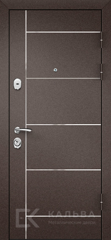 Фото «Стальная дверь графит с хром вставками внутри венге №11»